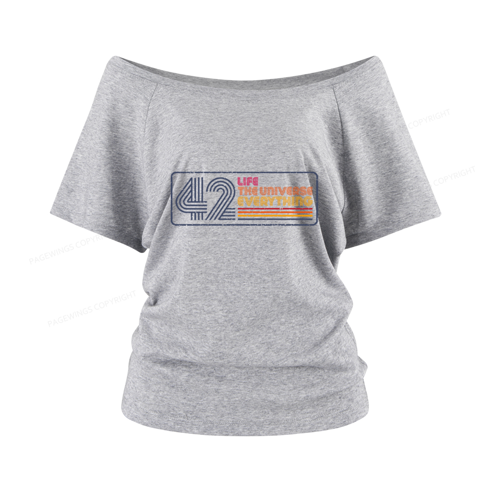 Pagewings Life The Universe Everything Women Off Shoulder T-shirts