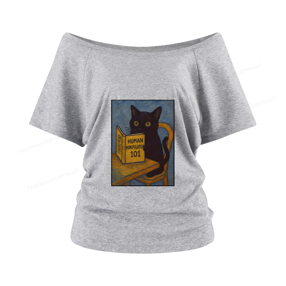Pagewings Funny Cat Women Off Shoulder T-shirts