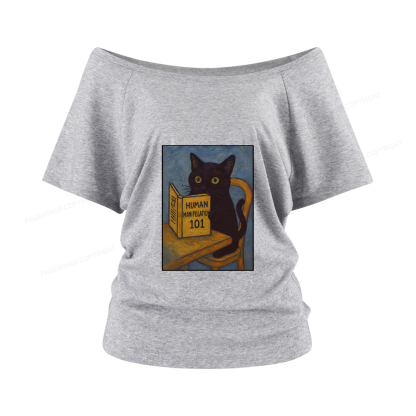 Pagewings Funny Cat Women Off Shoulder T-shirts