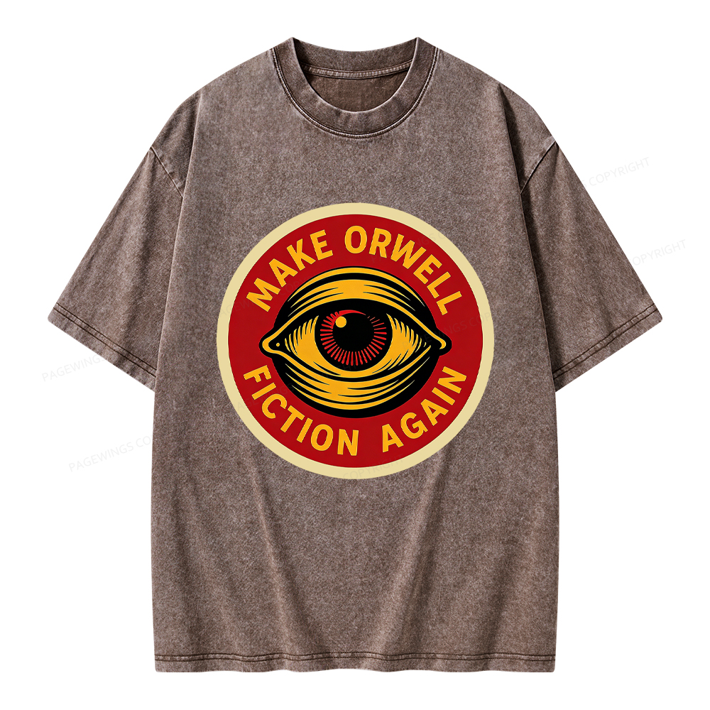 Pagewings Make Orwell Fiction Again Unisex Washed T-shirt