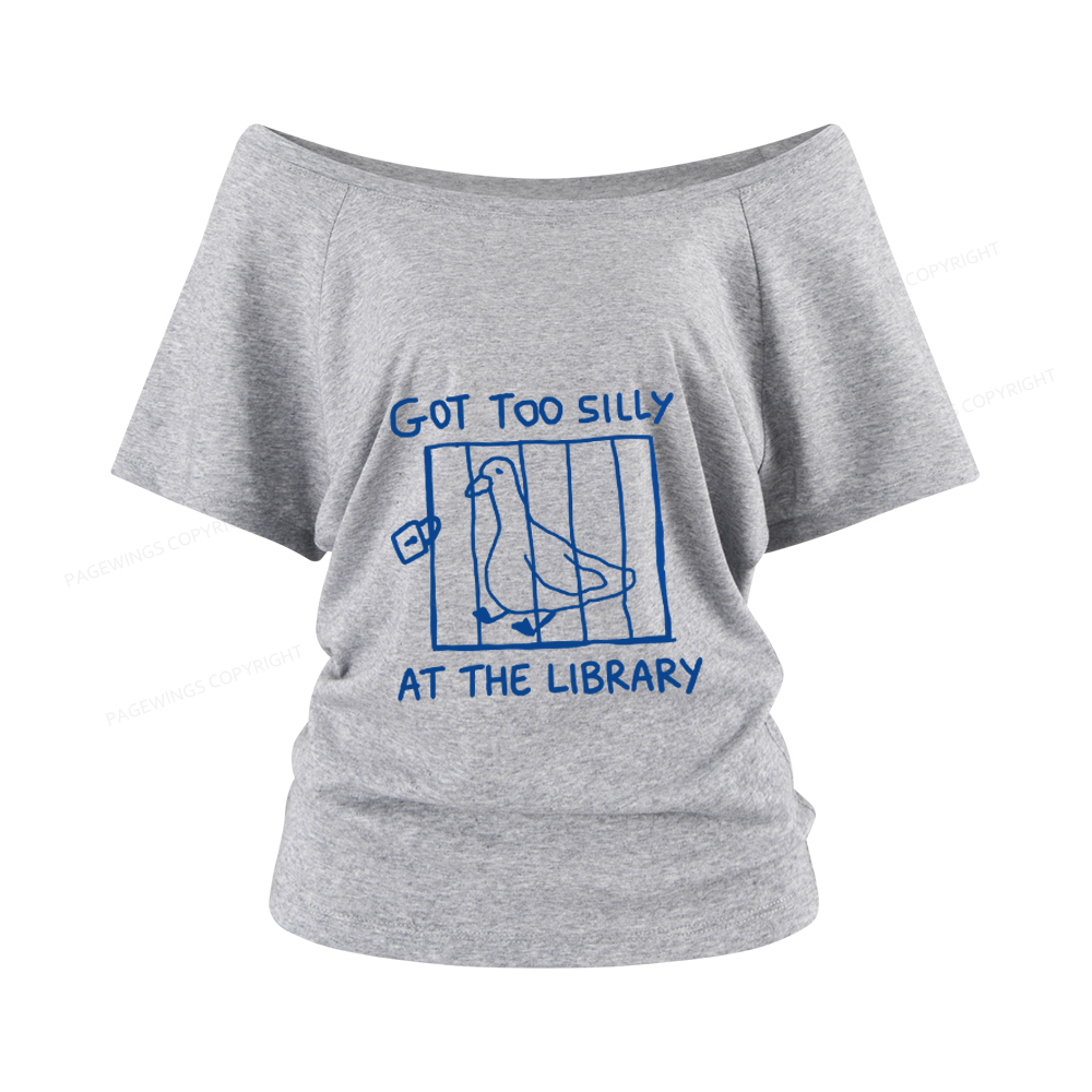 Pagewings Got Too Silly At The Library Women Off Shoulder T-shirts