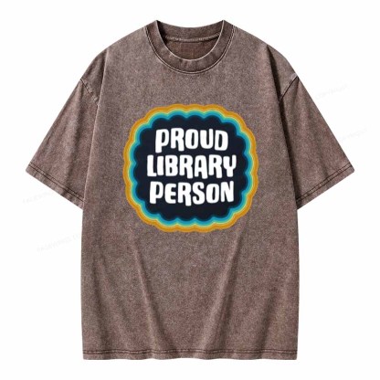 Pagewings Proud Library Person T-Shirt Unisex Washed T-shirt