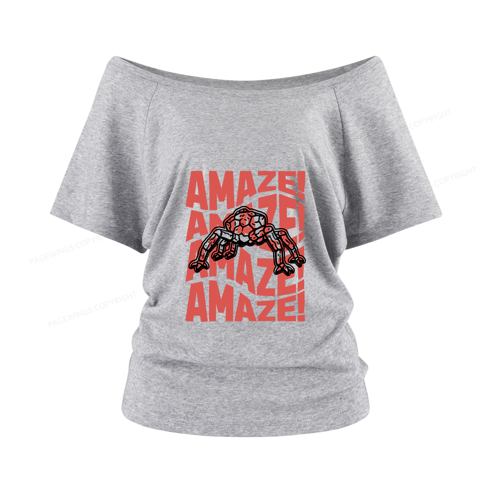 Pagewings Amaze Space Women Off Shoulder T-shirts