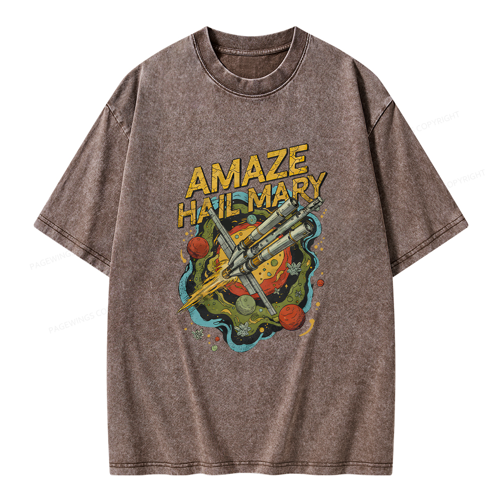 Pagewings Amaze Hail Mary Amaze Unisex Washed T-shirt