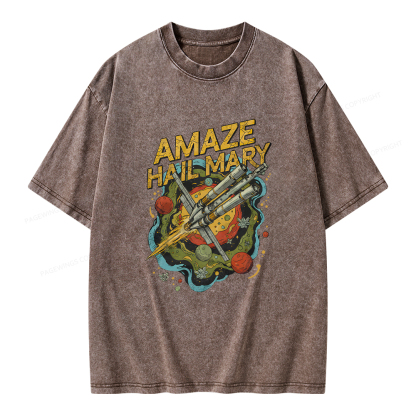 Pagewings Amaze Hail Mary Amaze Unisex Washed T-shirt