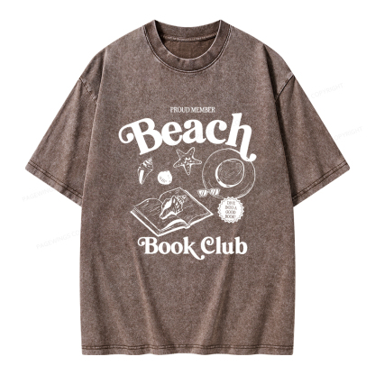 Pagewings Beach Book Club Unisex Washed T-shirt