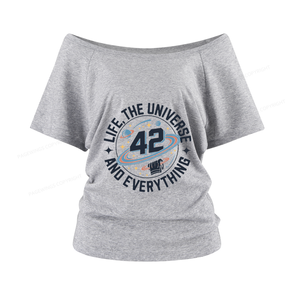 Pagewings Life The Universe And Everything Women Off Shoulder T-shirts