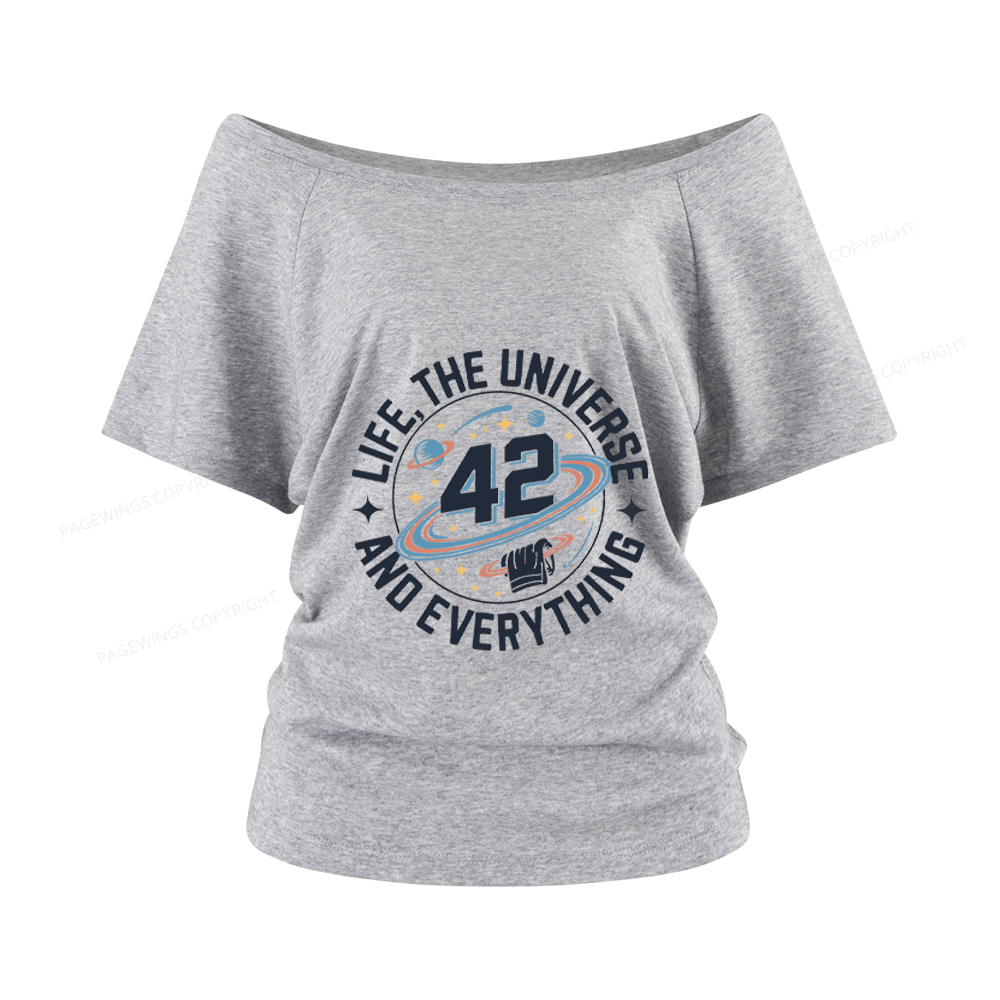 Pagewings Life The Universe And Everything Women Off Shoulder T-shirts
