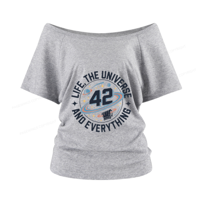 Pagewings Life The Universe And Everything Women Off Shoulder T-shirts