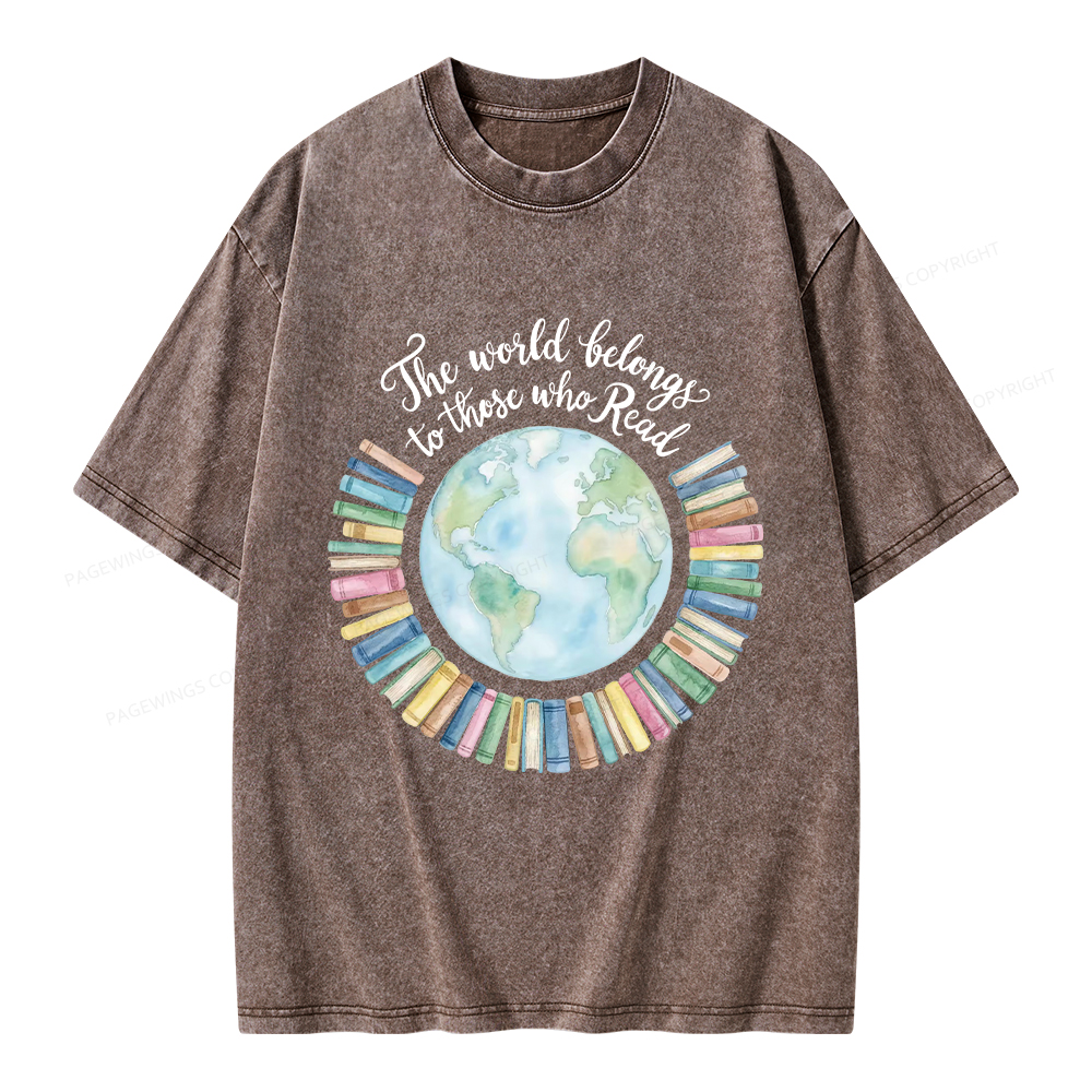 Pagewings The World Belongs to Those Who Read Unisex Washed T-shirt