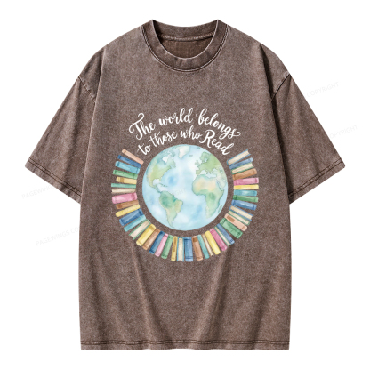 Pagewings The World Belongs to Those Who Read Unisex Washed T-shirt