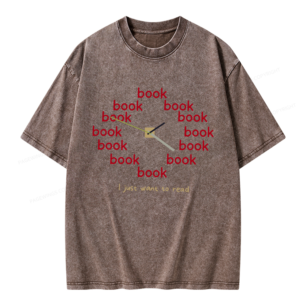 Pagewings I Just Want To Read Unisex Washed T-shirt