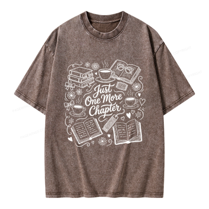 Pagewings Just One More Chapter Unisex Washed T-shirt