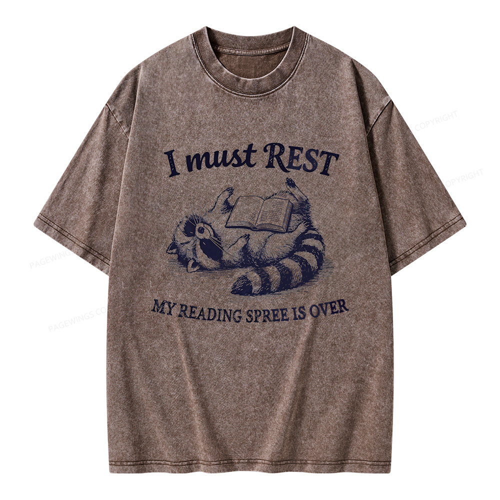 Pagewings My Reading Spree Is Over Unisex Washed T-shirt