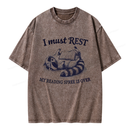 Pagewings My Reading Spree Is Over Unisex Washed T-shirt