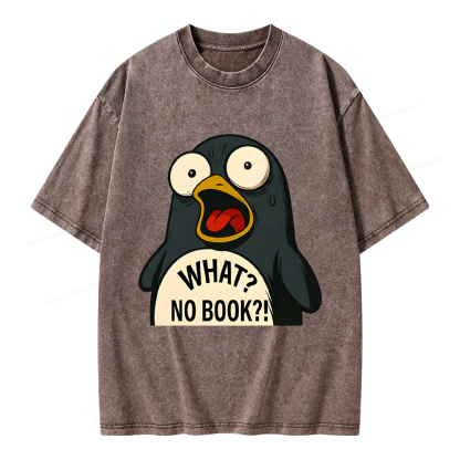 Pagewings What No Book Unisex Washed T-shirt
