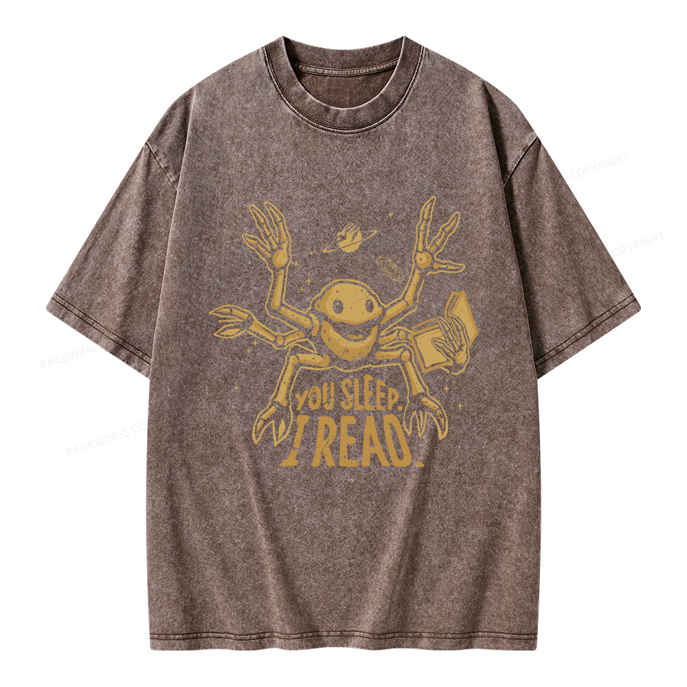 Pagewings You Sleep I Read Unisex Washed T-shirt