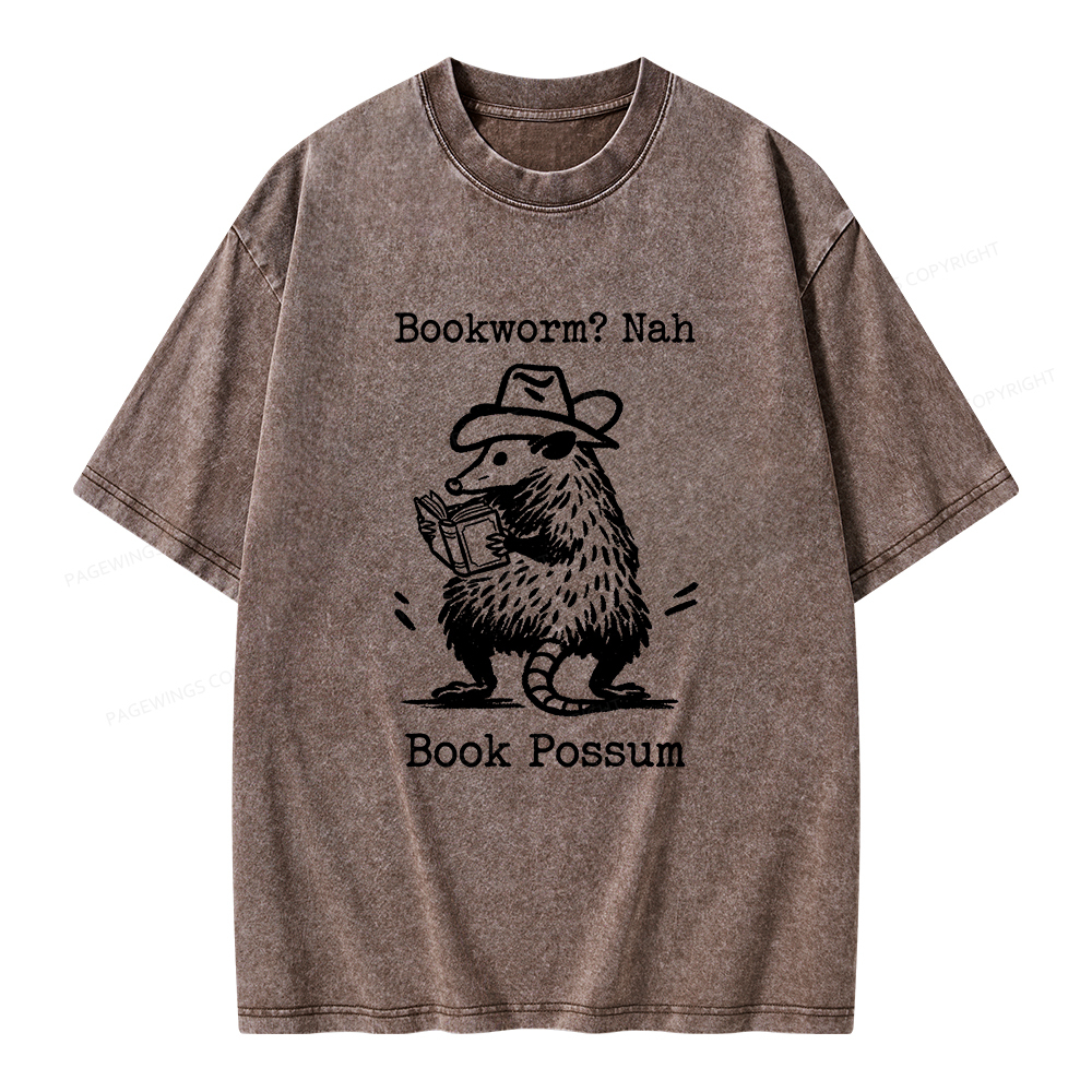 Pagewings Book Possum Unisex Washed T-shirt