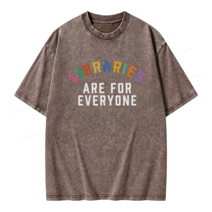 Pagewings Libraries Are For Everyone Unisex Washed T-shirt
