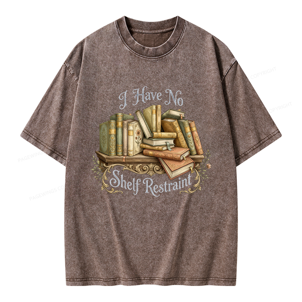Pagewings I Have No Shelf Restraint Unisex Washed T-shirt