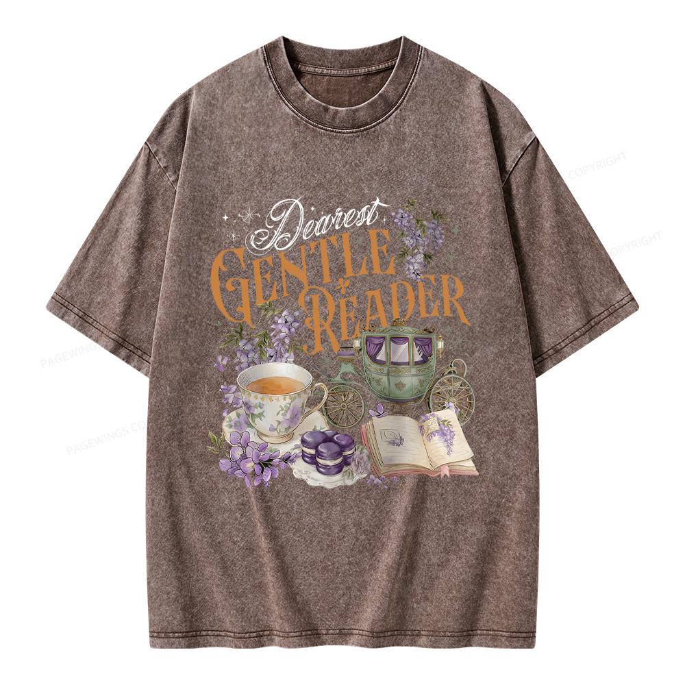 Pagewings Dearest Gentle Reader Unisex Washed T-shirt