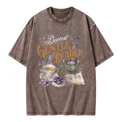 Pagewings Dearest Gentle Reader Unisex Washed T-shirt