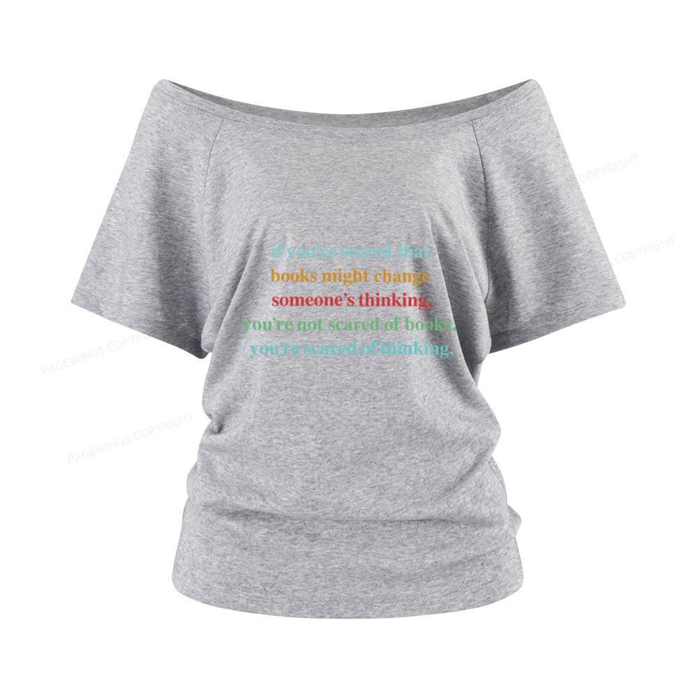 Pagewings Censorship Social Justice Shirt Booktrovert Women Off Shoulder T-shirts