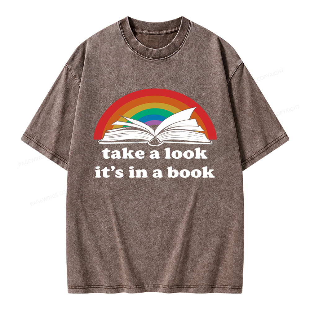 Pagewings Take A Look It’s In A Book Unisex Washed T-shirt