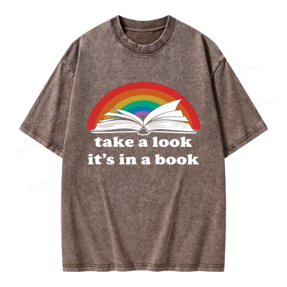 Pagewings Take A Look It’s In A Book Unisex Washed T-shirt