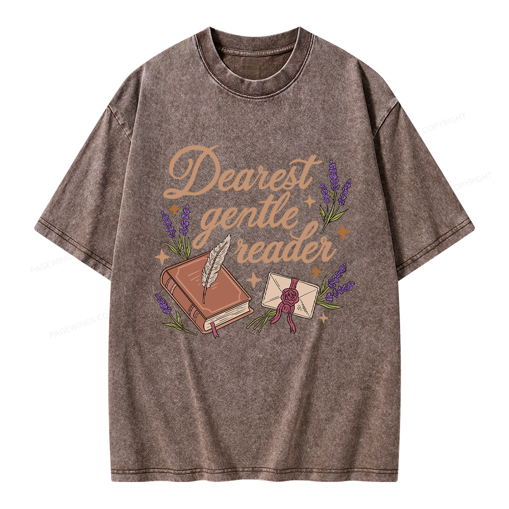 Pagewings Dearest Gentle Reader Unisex Washed T-shirt