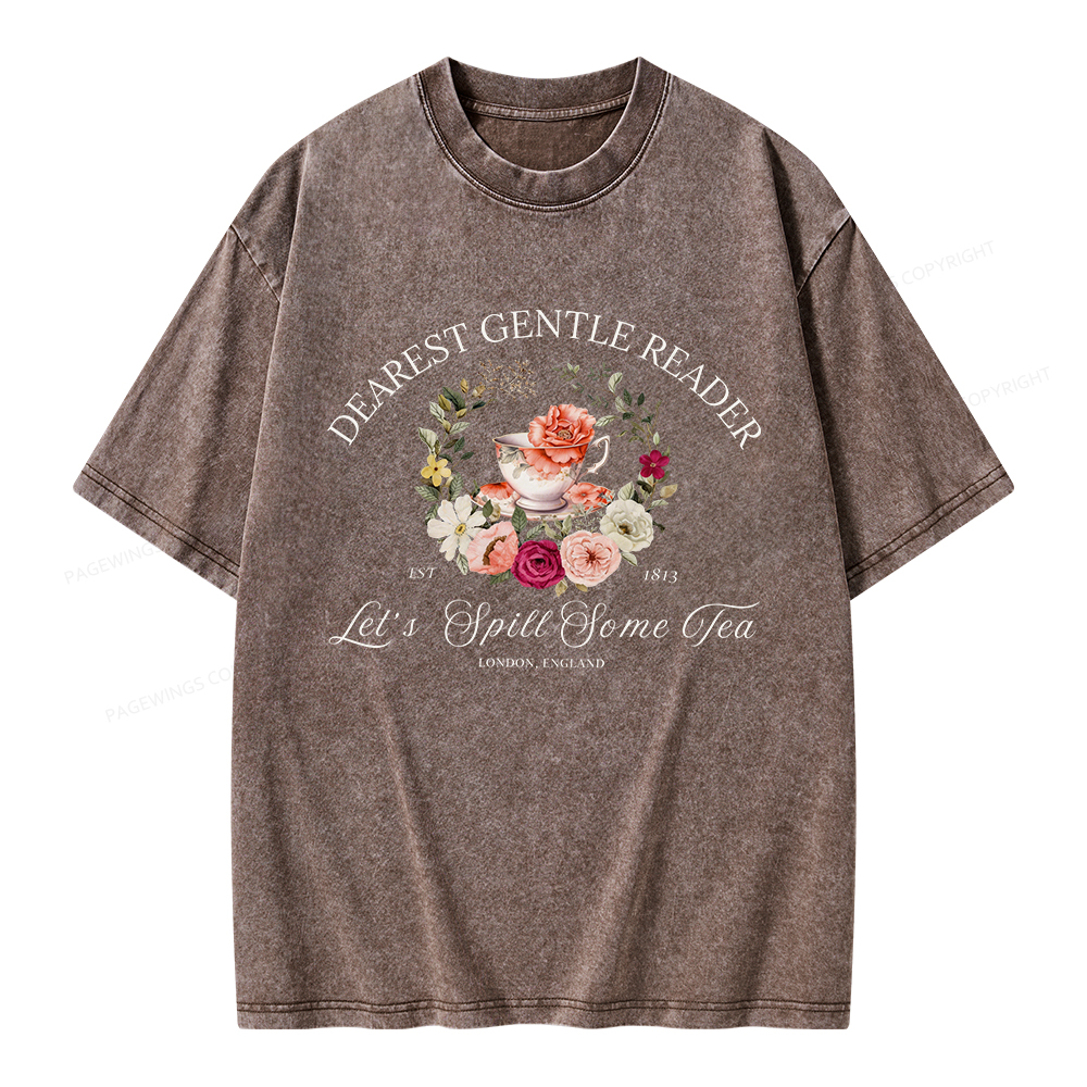Pagewings Dearest Gentle Reader Unisex Washed T-shirt