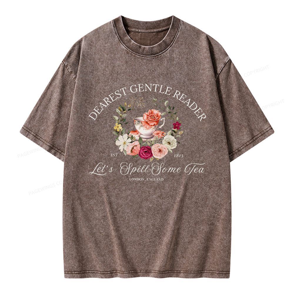 Pagewings Dearest Gentle Reader Unisex Washed T-shirt