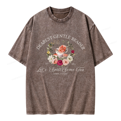 Pagewings Dearest Gentle Reader Unisex Washed T-shirt