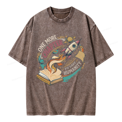 Pagewings One More Chapter To Save Humanity Unisex Washed T-shirt