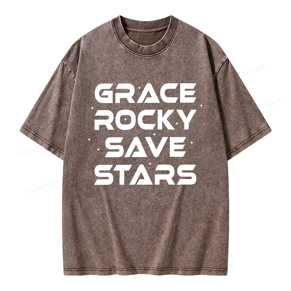Pagewings Grace Rocky Save Stars Unisex Washed T-shirt