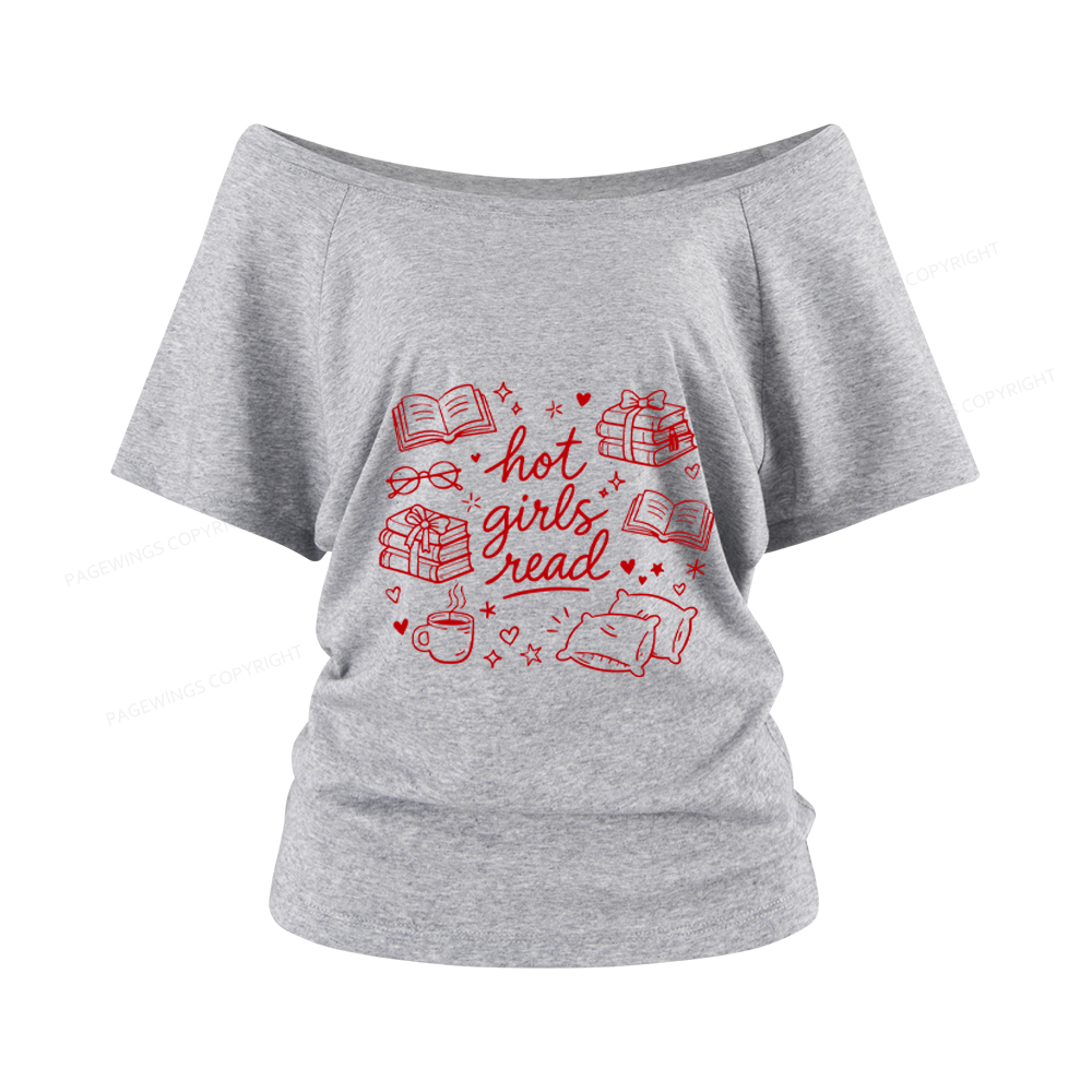 Pagewings Hot Girls Read Women Off Shoulder T-shirts