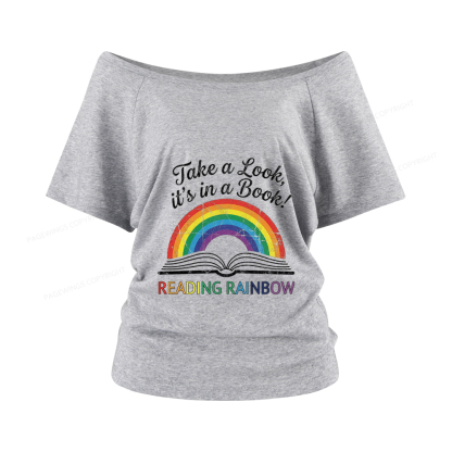 Pagewings Reading Rainbow Women Off Shoulder T-shirts
