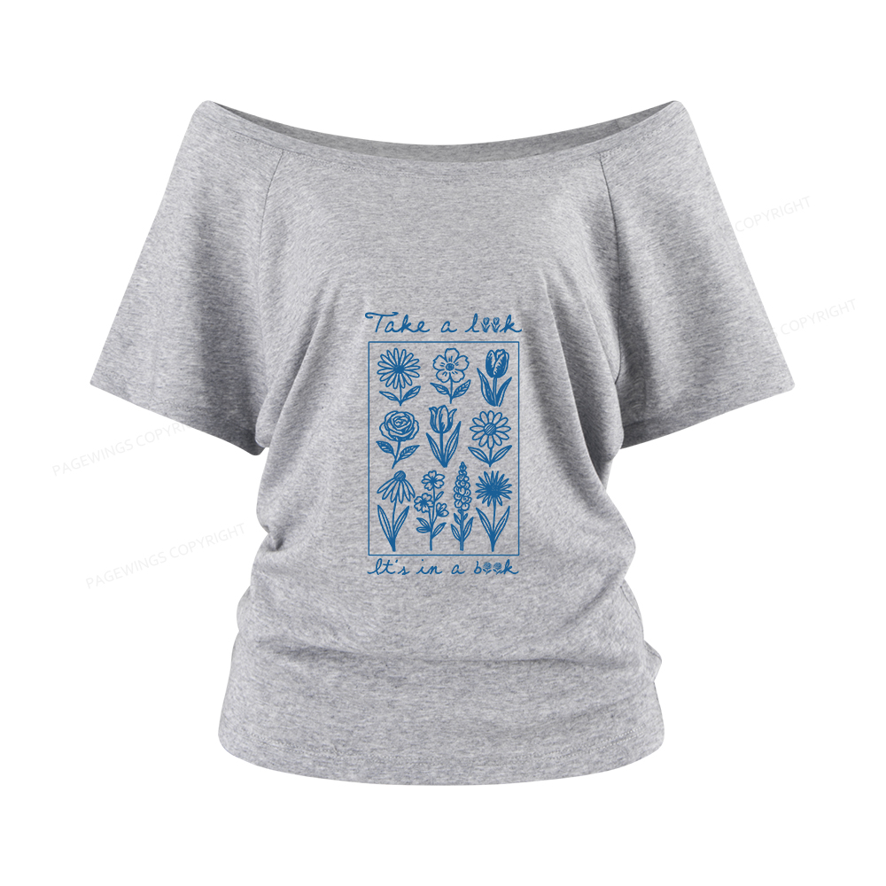 Pagewings Take A Look It’s In A Book Women Off Shoulder T-shirts