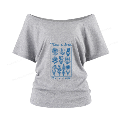 Pagewings Take A Look It’s In A Book Women Off Shoulder T-shirts