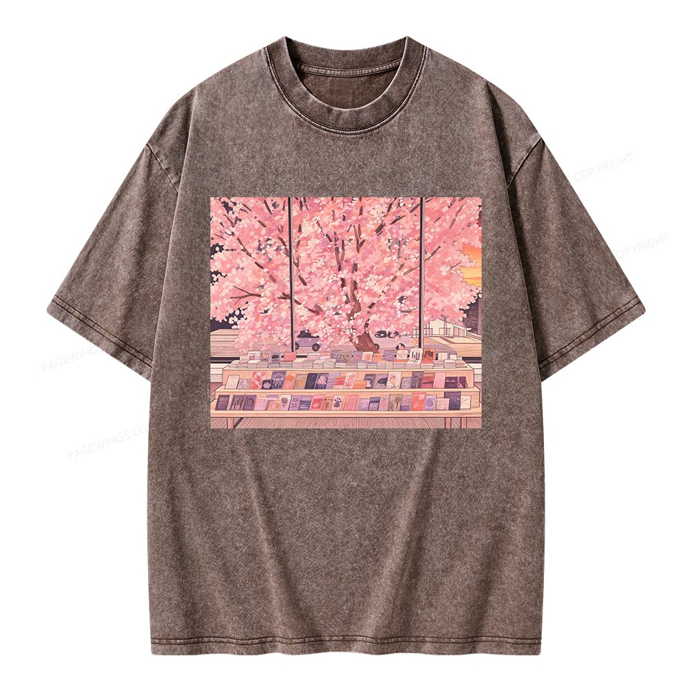 Pagewings Cozy Reading Unisex Washed T-shirt