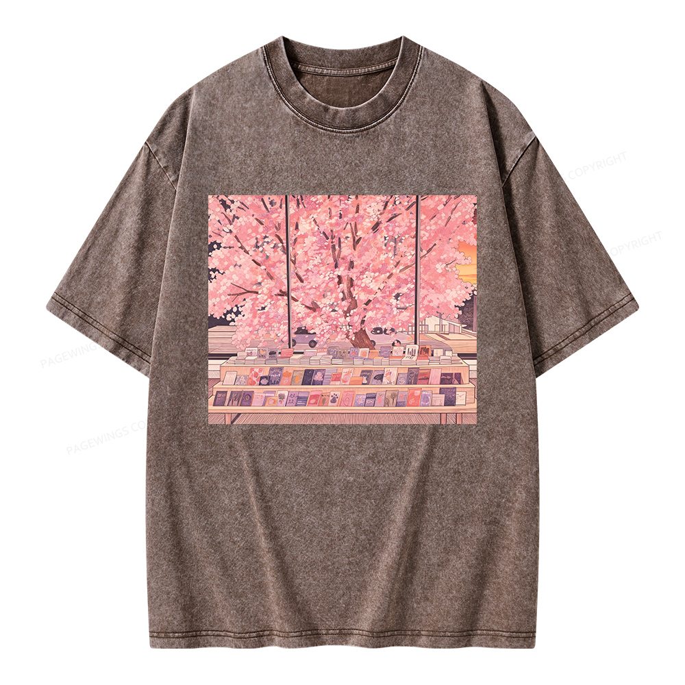 Pagewings Cozy Reading Unisex Washed T-shirt