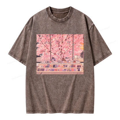 Pagewings Cozy Reading Unisex Washed T-shirt