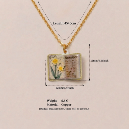 Pagewings Birth Flower Necklace
