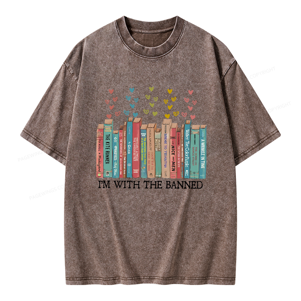 Pagewings I'm With The Banned Unisex Washed T-shirt