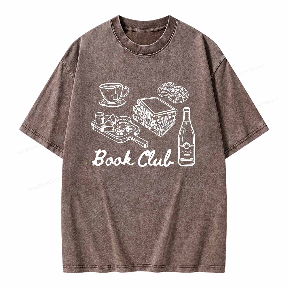 Pagewings Book Club Shirt Unisex Washed T-shirt
