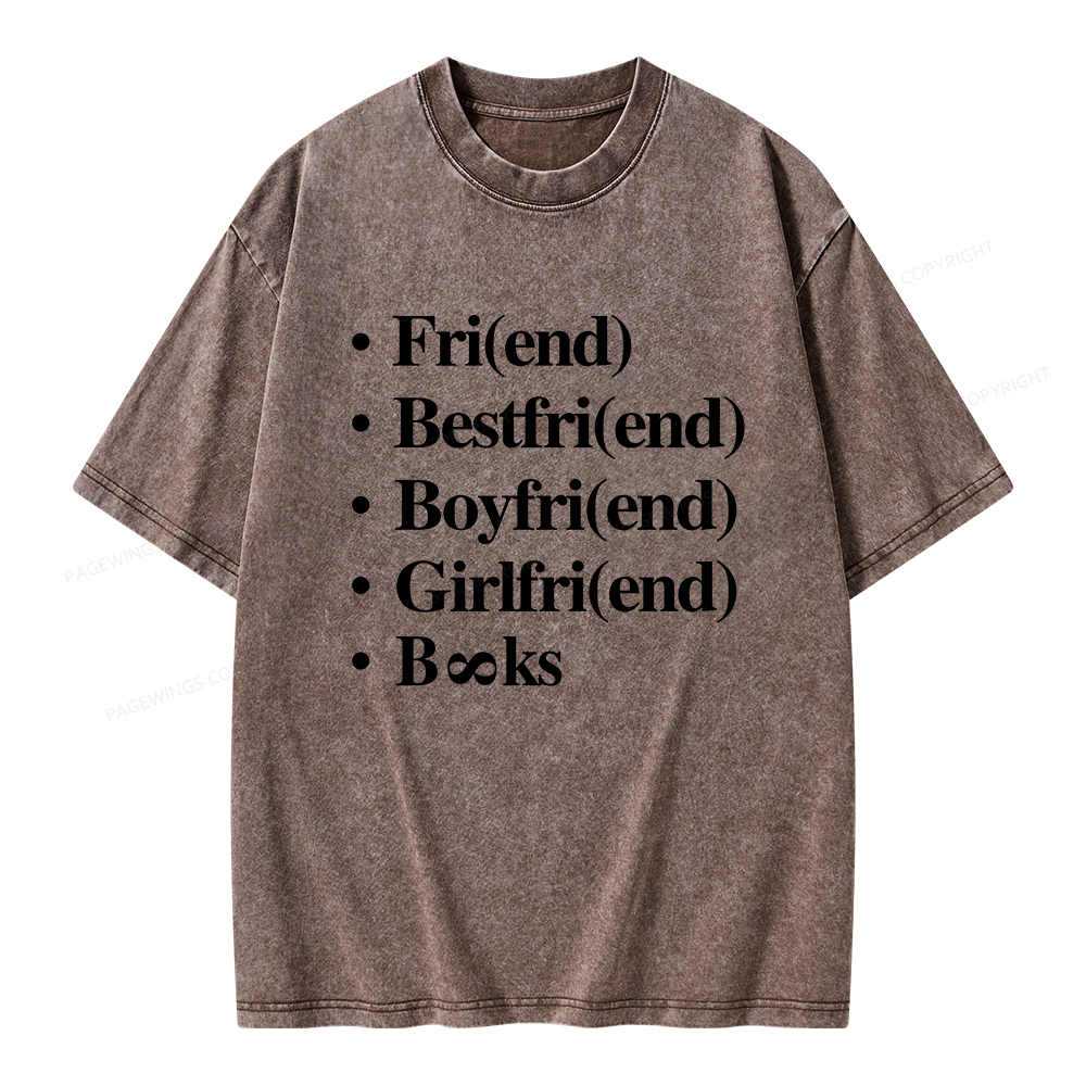 Pagewings Friends Love And Books Matter Unisex Washed T-shirt