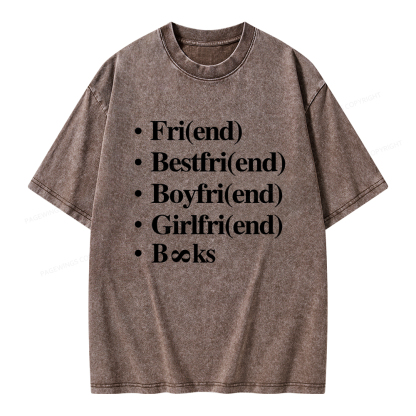 Pagewings Friends Love And Books Matter Unisex Washed T-shirt