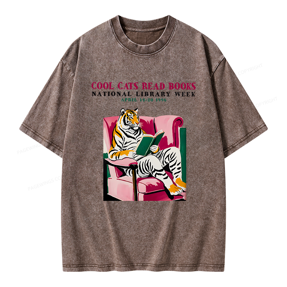 Pagewings Library Week Poster 1996 Unisex Washed T-shirt