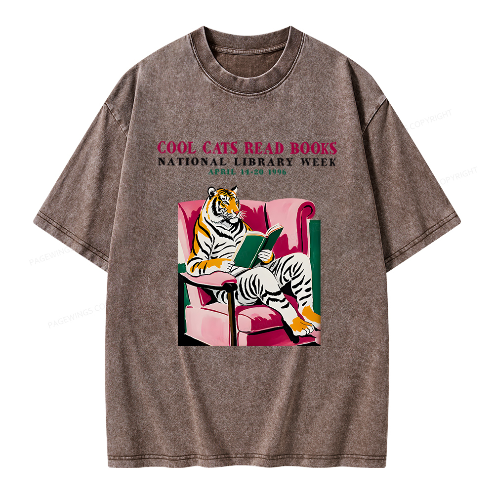 Pagewings Library Week Poster 1996 Unisex Washed T-shirt
