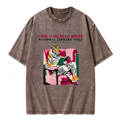 Pagewings Library Week Poster 1996 Unisex Washed T-shirt